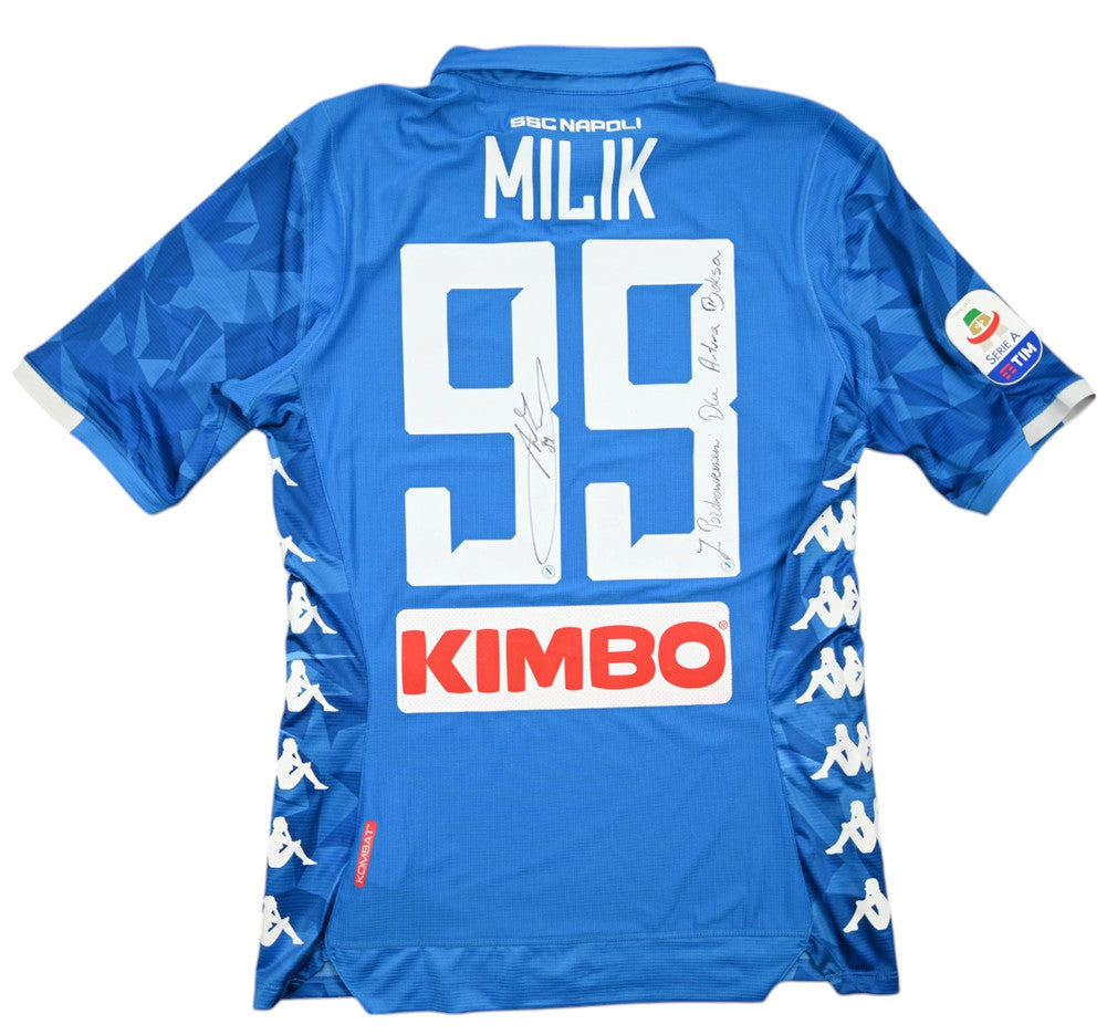 Maillot Napoli 2018-19 Kappa Domicile Milik Match Issue 9/10