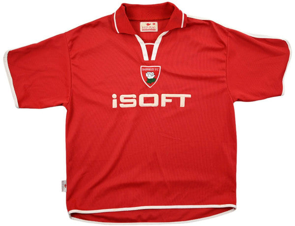 Maillot Barnsley 2002-03 Domicile Red Flag ISOFT vintage XL