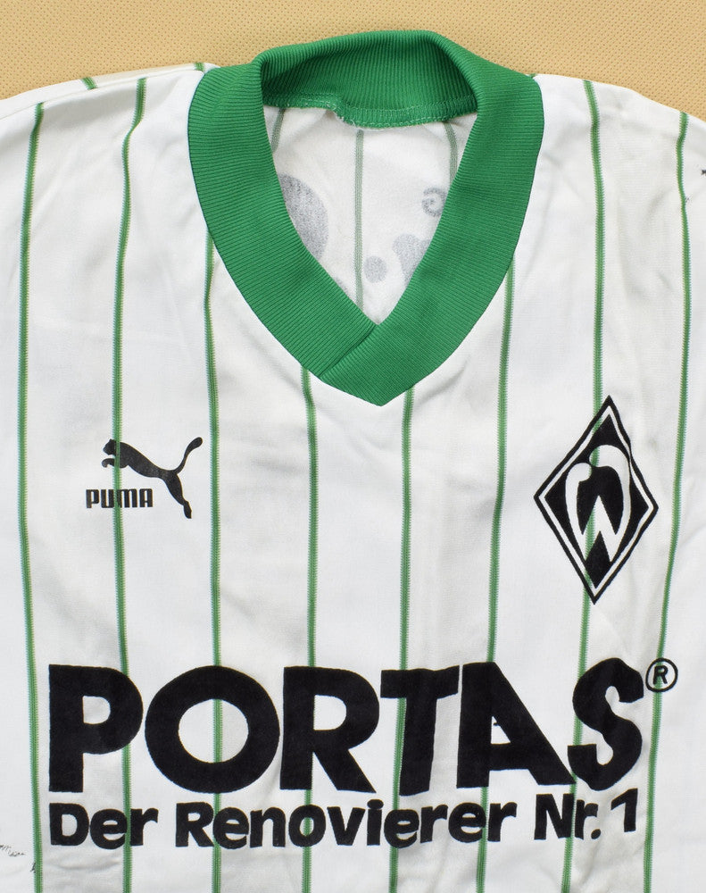 Maillot Werder Bremen Domicile Puma 1987-90 Vintage Manches Longues