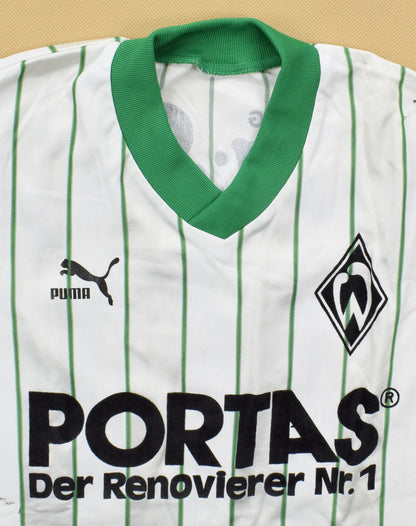 Maillot Werder Bremen Domicile Puma 1987-90 Vintage Manches Longues