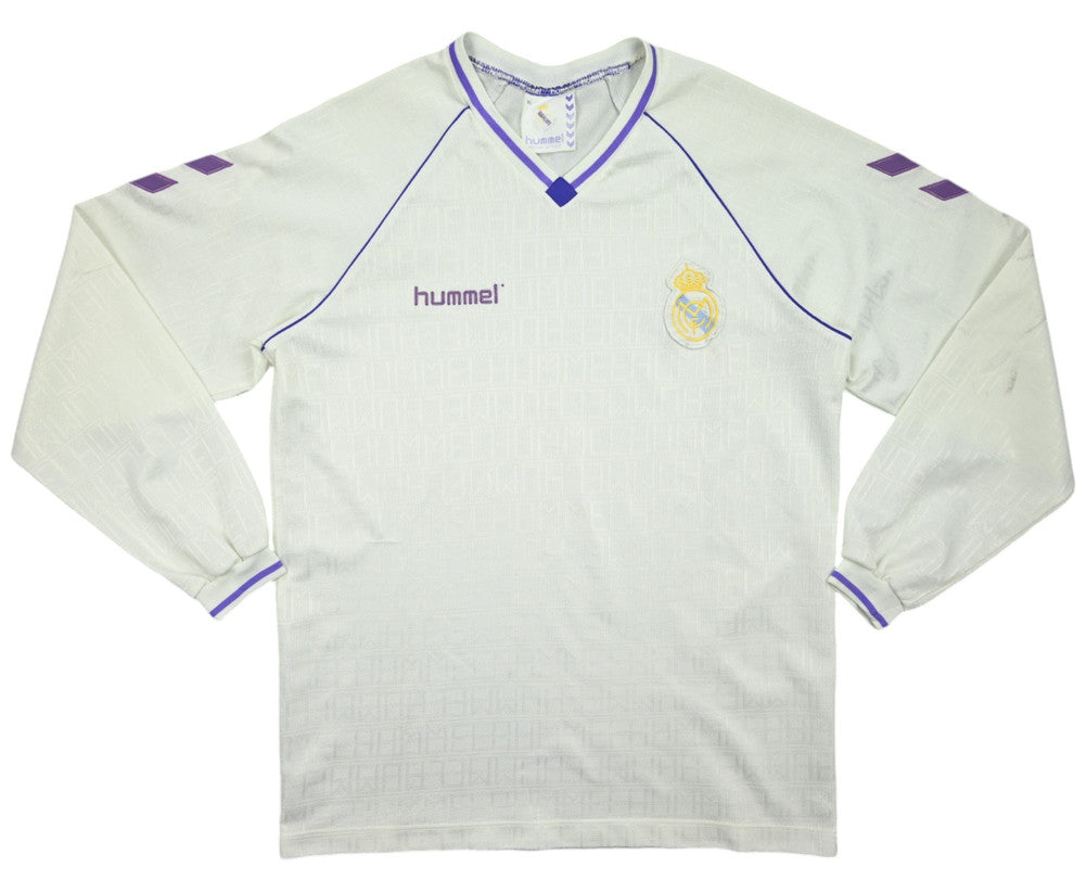 Maillot Real Madrid Domicile Hummel 1990-91 Manches Longues Vintage