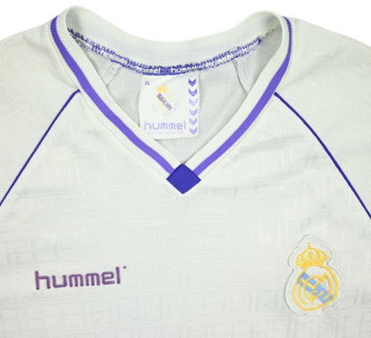 Maillot Real Madrid Domicile Hummel 1990-91 Manches Longues Vintage