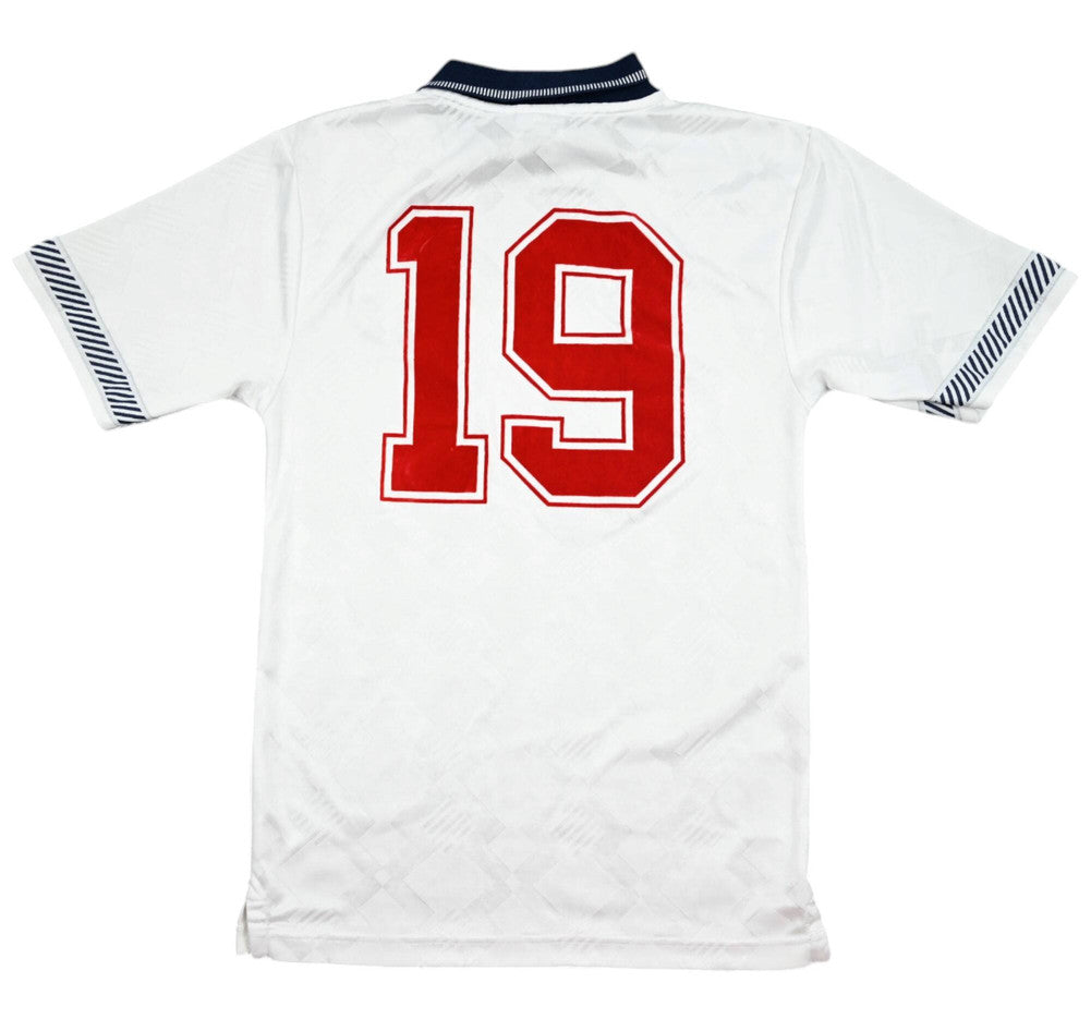 Maillot Angleterre 1990-92 Umbro #19 Gascoigne vintage S