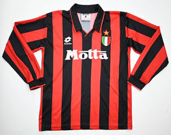Maillot AC Milan 1992-93 Domicile Lotto Manches Longues Vintage