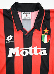 Maillot AC Milan 1992-93 Domicile Lotto Manches Longues Vintage
