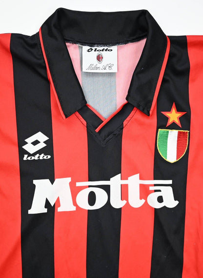 Maillot AC Milan 1992-93 Domicile Lotto Manches Longues Vintage