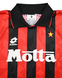 Maillot AC Milan 1993-94 Domicile Lotto Manches Longues vintage