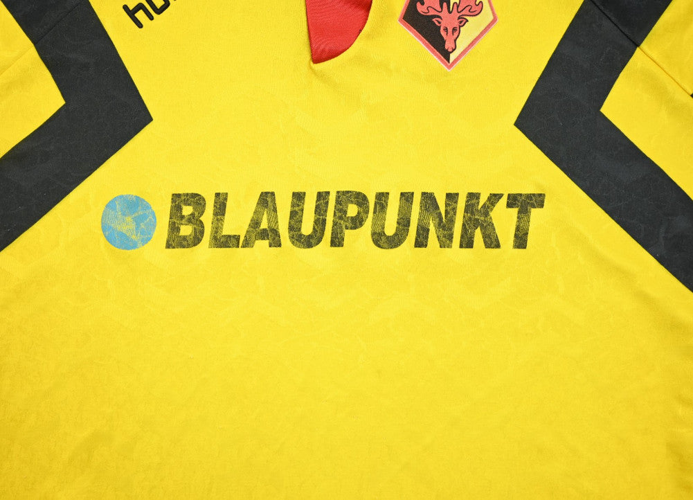 Maillot Watford 1993-94 Domicile Hummel Blaupunkt vintage