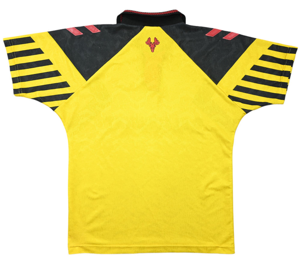 Maillot Watford 1993-94 Domicile Hummel Blaupunkt vintage