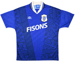 Maillot Ipswich Town 1994-95 Domicile Umbro FISONS vintage