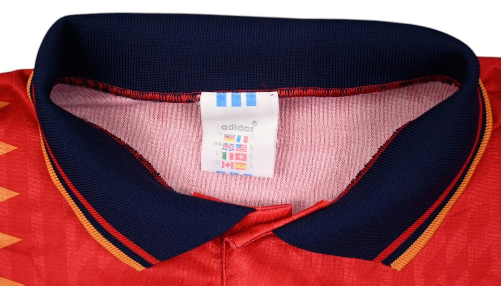 Maillot Espagne Domicile 1994-96 Adidas Vintage — Taille L