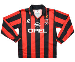 Maillot AC Milan 1995-96 Lotto Maldini Manches Longues Vintage