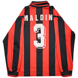 Maillot AC Milan 1995-96 Lotto Maldini Manches Longues Vintage