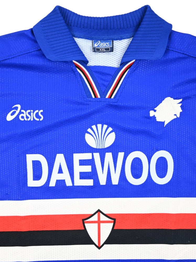 Maillot Sampdoria 1997-98 Asics Domicile Vintage #16 Manches Longues