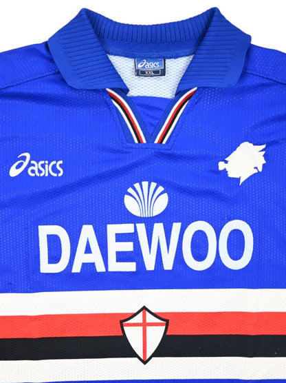 Maillot Sampdoria 1997-98 Asics Domicile Vintage #16 Manches Longues