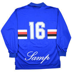 Maillot Sampdoria 1997-98 Asics Domicile Vintage #16 Manches Longues