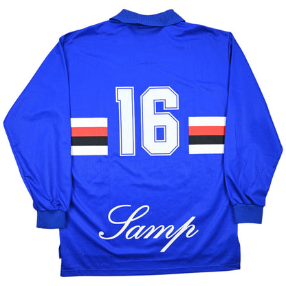 Maillot Sampdoria 1997-98 Asics Domicile Vintage #16 Manches Longues