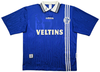 Maillot Schalke 04 1997-98 Adidas Domicile Vintage — Taille L