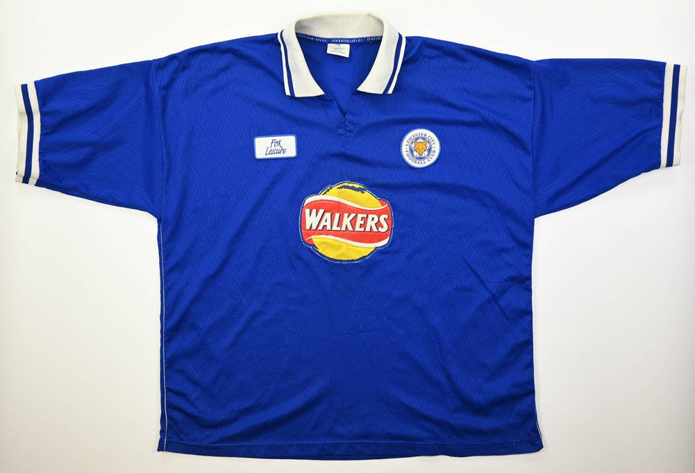 Maillot Leicester City Domicile 1998-2000 Fox Leisure Walkers vintage