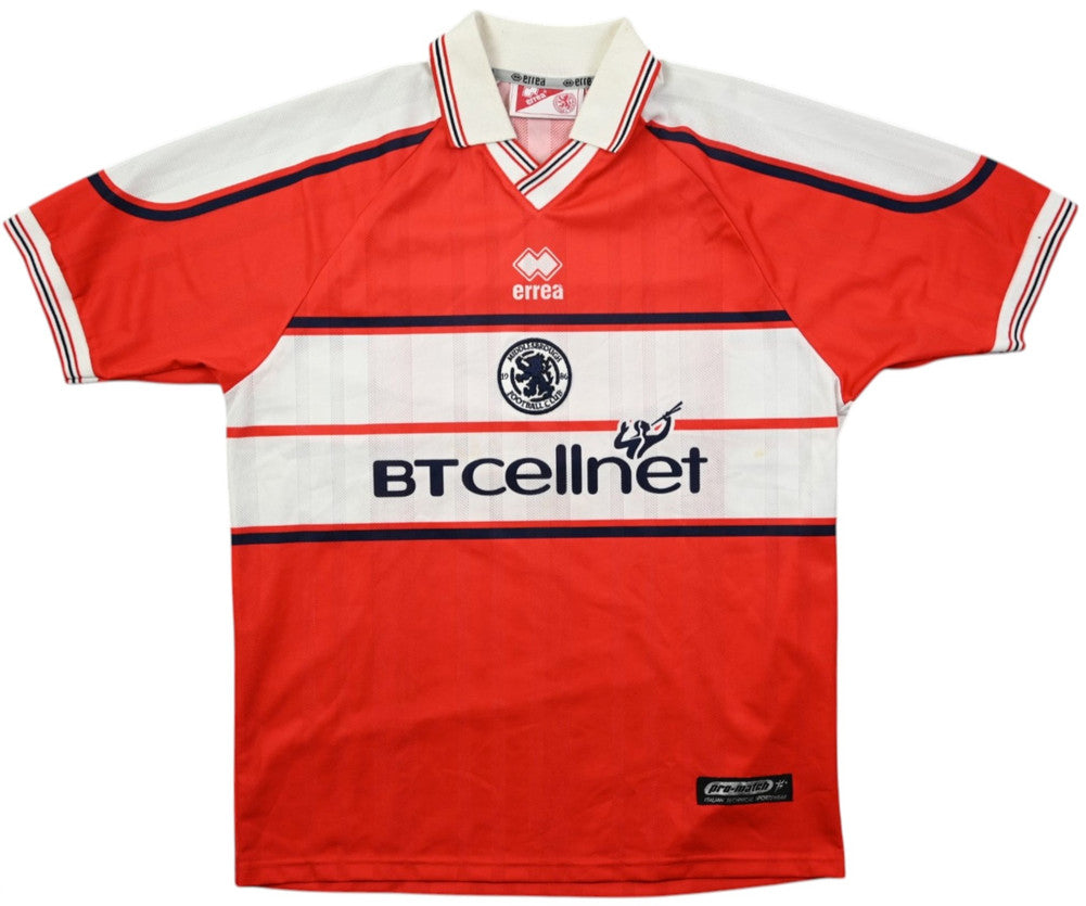 Maillot Middlesbrough 2000-01 Domicile Errea BT Cellnet vintage