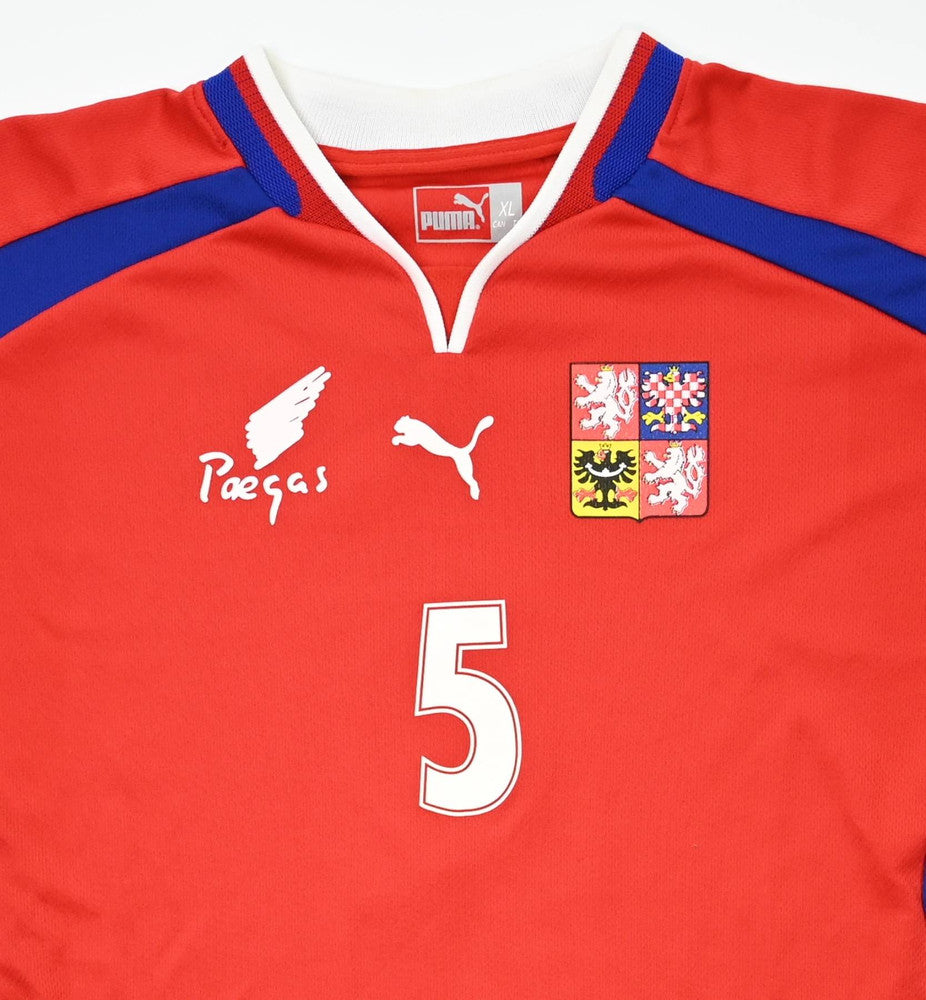 Maillot République Tchèque Domicile Puma 2000-02 Novotný vintage