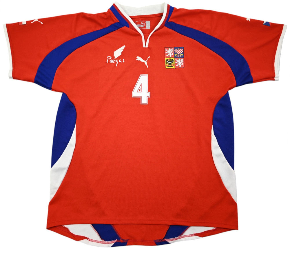 Maillot République Tchèque Domicile Puma 2000-2002 Nedvěd vintage