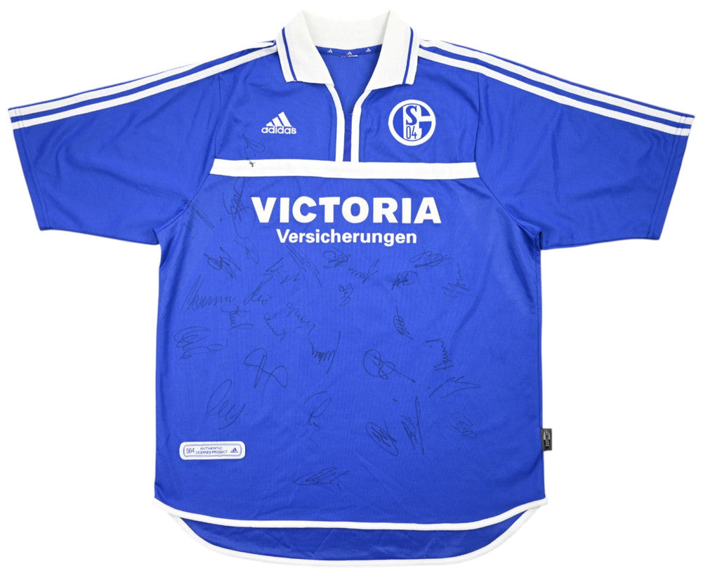 Maillot Schalke 04 Domicile Adidas 2001-02 Vintage Signé