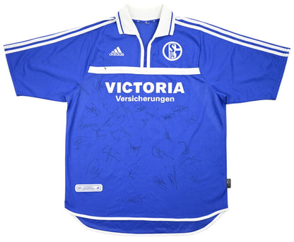 Maillot Schalke 04 Domicile Adidas 2001-02 Vintage Signé