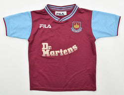 Maillot West Ham Fila 2001-02 Domicile Vintage Enfant 5-6 ans