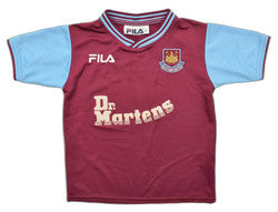 Maillot West Ham Fila 2001-02 Domicile Vintage Enfant 5-6 ans