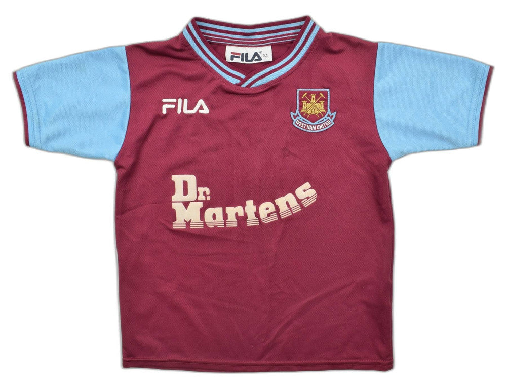 Maillot West Ham Fila 2001-02 Domicile Vintage Enfant 5-6 ans