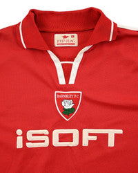 Maillot Barnsley 2002-03 Domicile Red Flag ISOFT vintage XL