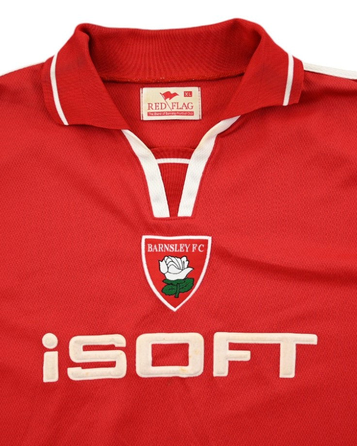 Maillot Barnsley 2002-03 Domicile Red Flag ISOFT vintage XL