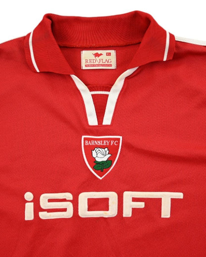 Maillot Barnsley 2002-03 Domicile Red Flag ISOFT vintage XL