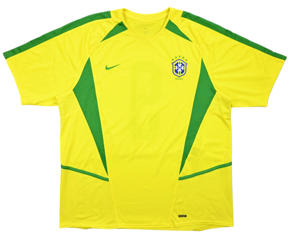 Maillot Brésil Domicile Nike 2002-04 #9 Vintage – État 9/10