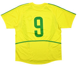 Maillot Brésil Domicile Nike 2002-04 #9 Vintage – État 9/10
