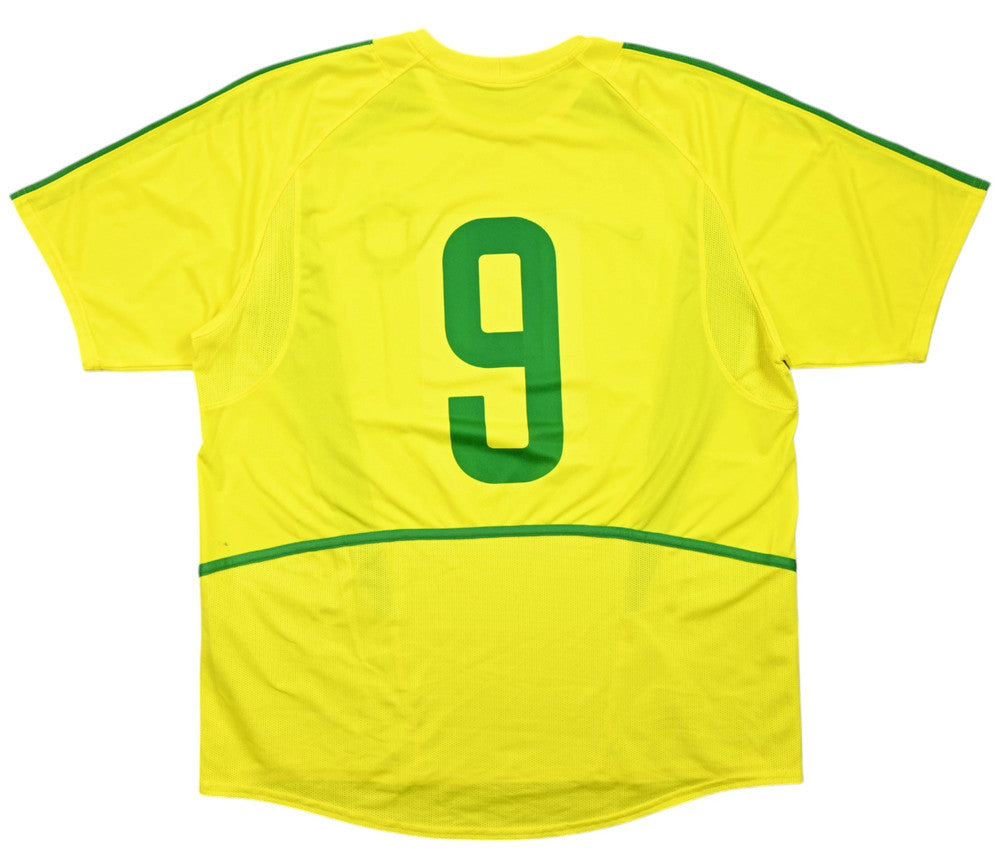 Maillot Brésil Domicile Nike 2002-04 #9 Vintage – État 9/10