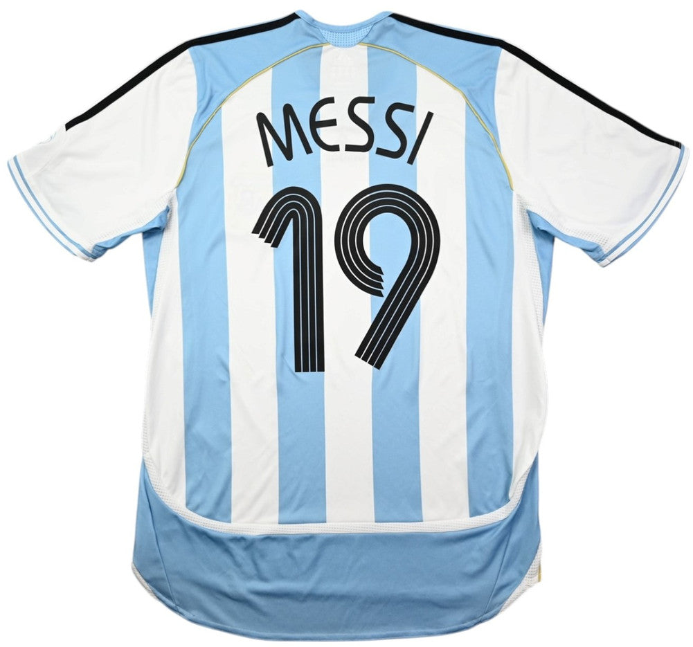 Maillot Argentine Domicile Adidas 2005-2007 Messi Vintage
