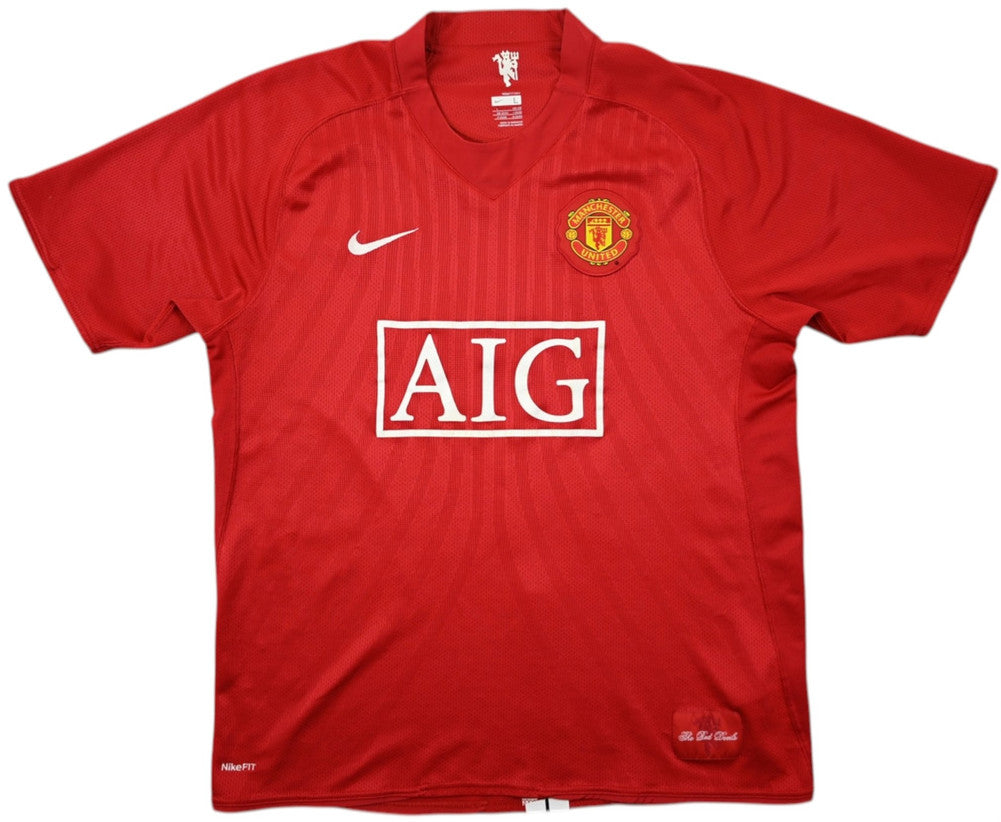 Maillot Manchester United 2007-09 Scholes Nike Domicile AIG