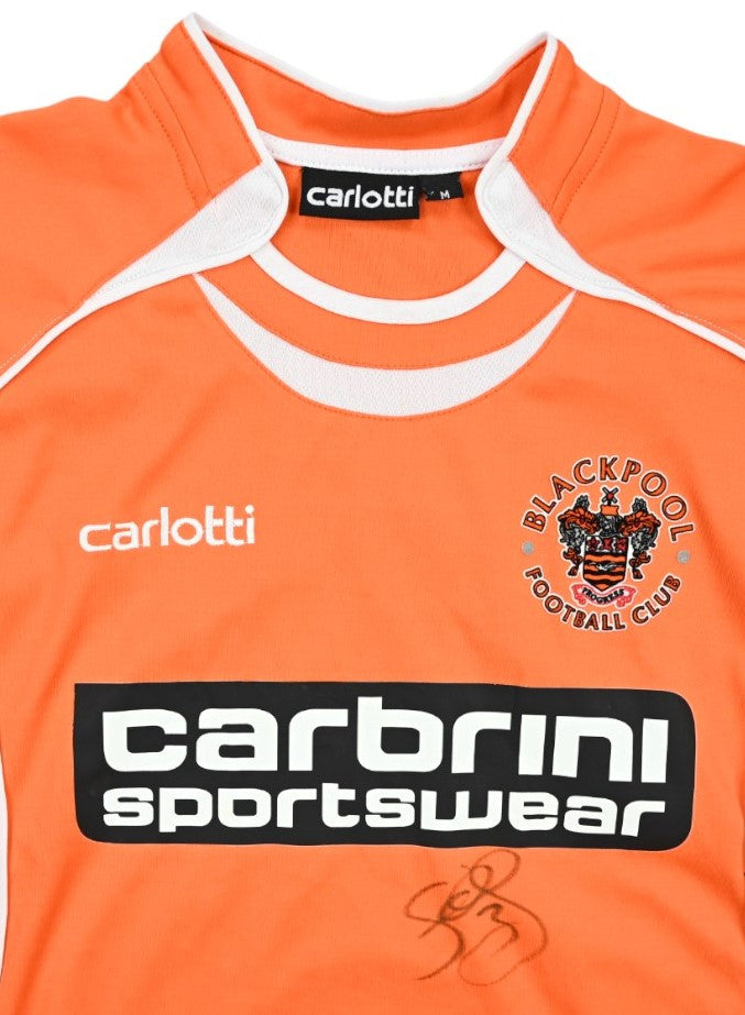 Maillot Blackpool 2008-09 Domicile Carlotti Vintage Signé