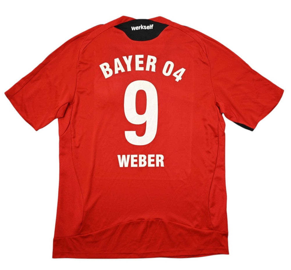 Maillot Bayer Leverkusen 2008-10 Adidas Weber vintage domicile