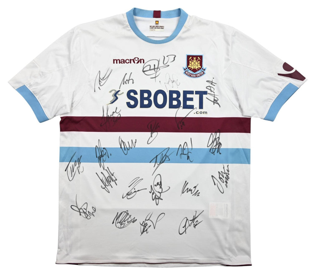 Maillot Extérieur West Ham United 2010-12 Macron Signé Faubert