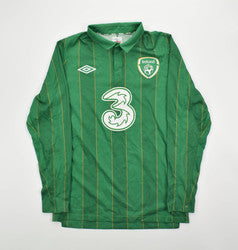 Maillot Irlande Domicile Umbro 2011-12 Manches Longues Vintage