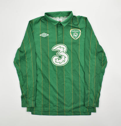 Maillot Irlande Domicile Umbro 2011-12 Manches Longues Vintage