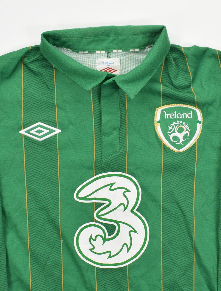 Maillot Irlande Domicile Umbro 2011-12 Manches Longues Vintage