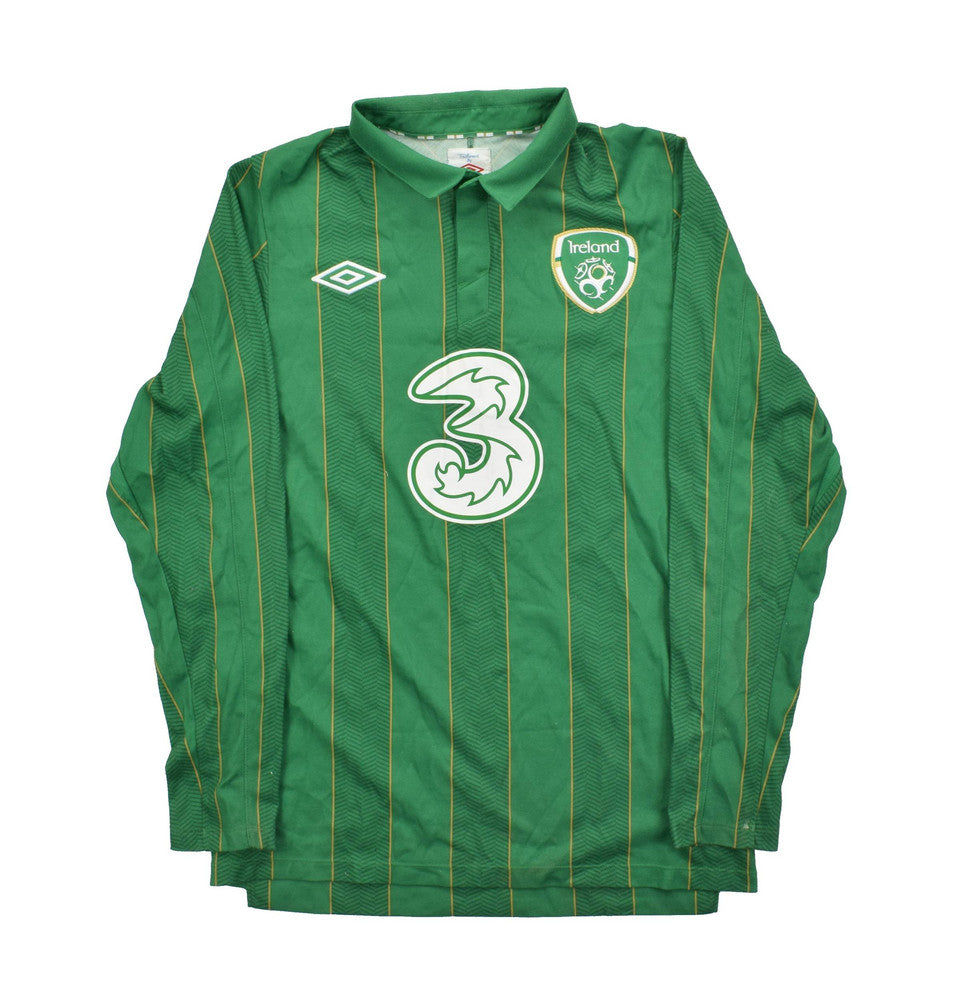 Maillot Irlande Domicile Umbro 2011-12 Manches Longues Vintage