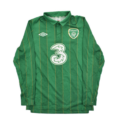 Maillot Irlande Domicile Umbro 2011-12 Manches Longues Vintage