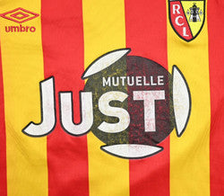 Maillot RC Lens 2014-15 Domicile Umbro Just Mutuelle vintage