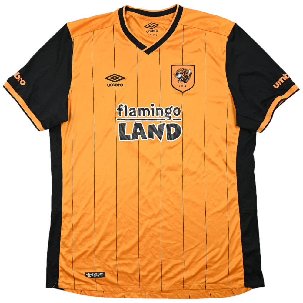 Maillot Hull City 2015-16 Domicile Umbro Flamingo Land vintage