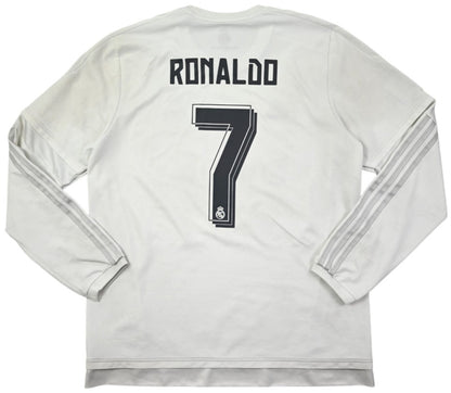 Maillot Real Madrid Extérieur 2015-16 Adidas Ronaldo Manches Longues XL